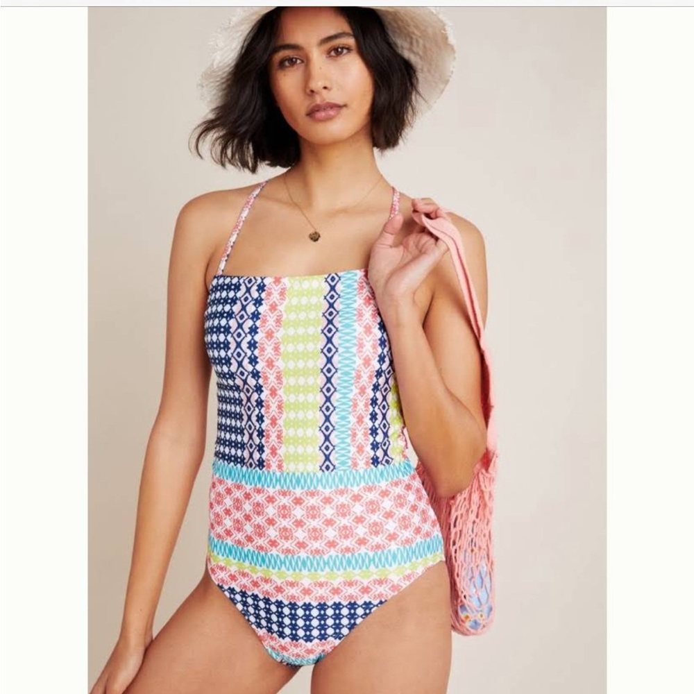 Sold it! Anthropologie one piece colorful swimsuit size 8